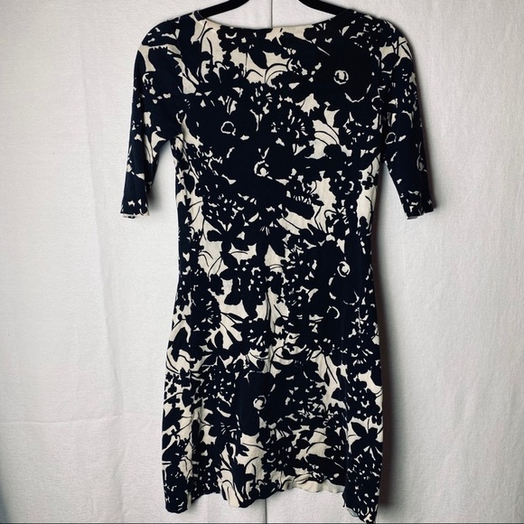 J. Crew Dresses & Skirts - J Crew navy/cream floral 3/4 sleeve cotton dress~S